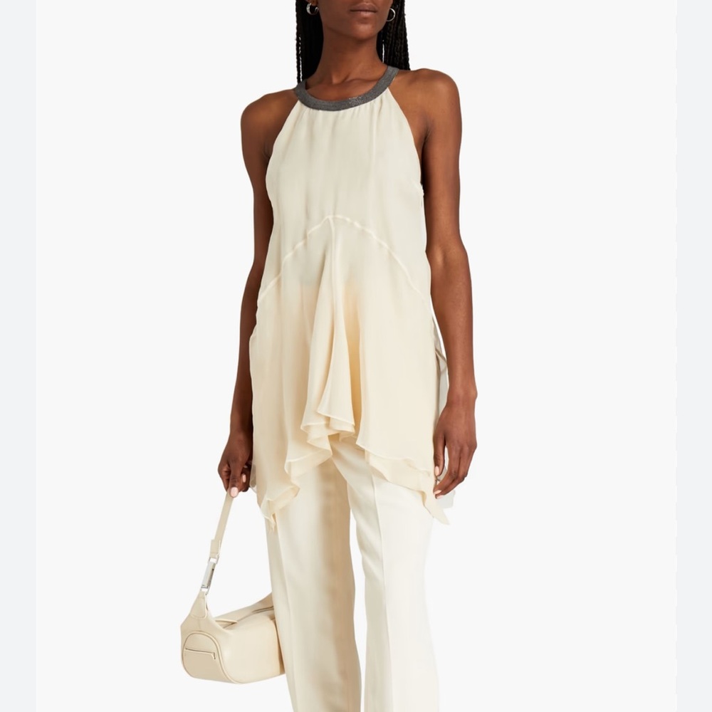 NWOT Brunello Cucinelli Silk Top Size (runs small- tag Xl fit M-L)